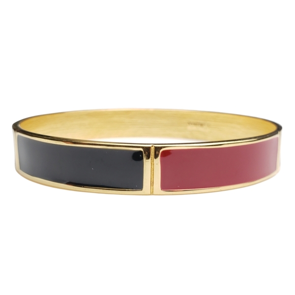 🔥🔥FLASH SALE🔥🔥 Vintage Monet black & burgundy enamel gold tone bracelet